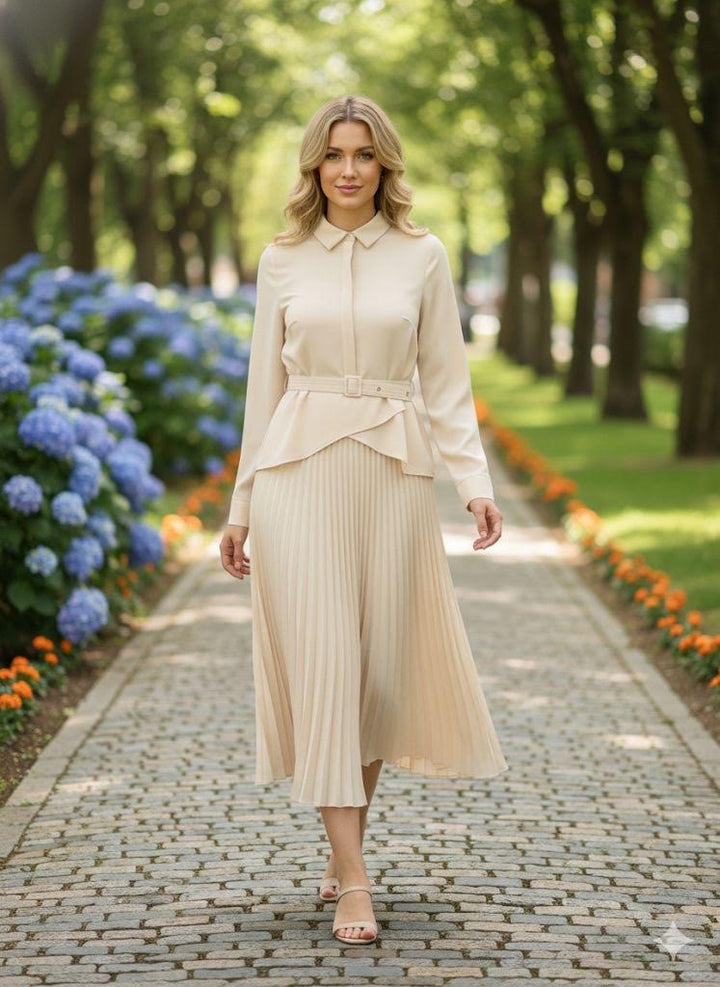 Beige Suit Dress 4378