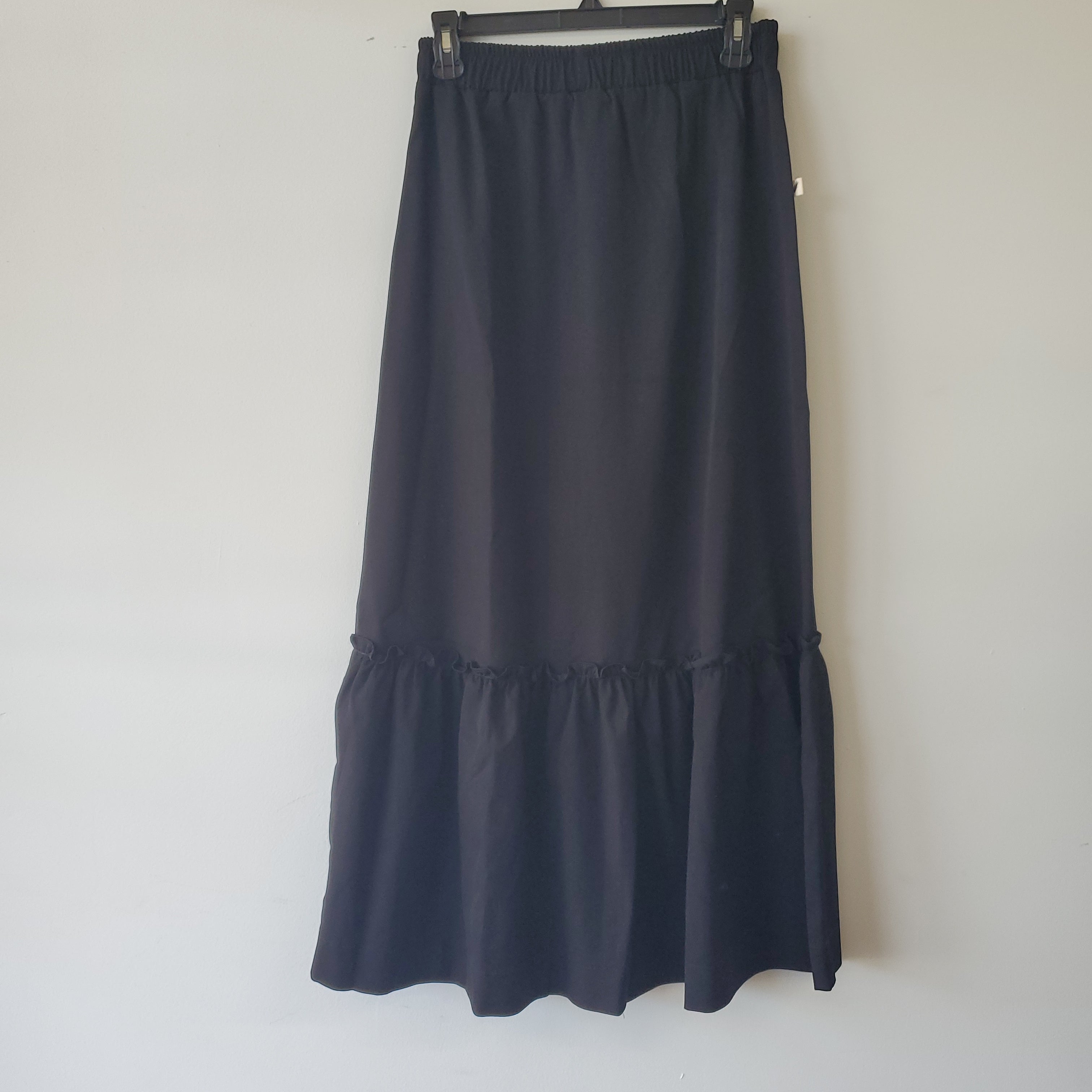 Black Polished Maxi Skirt