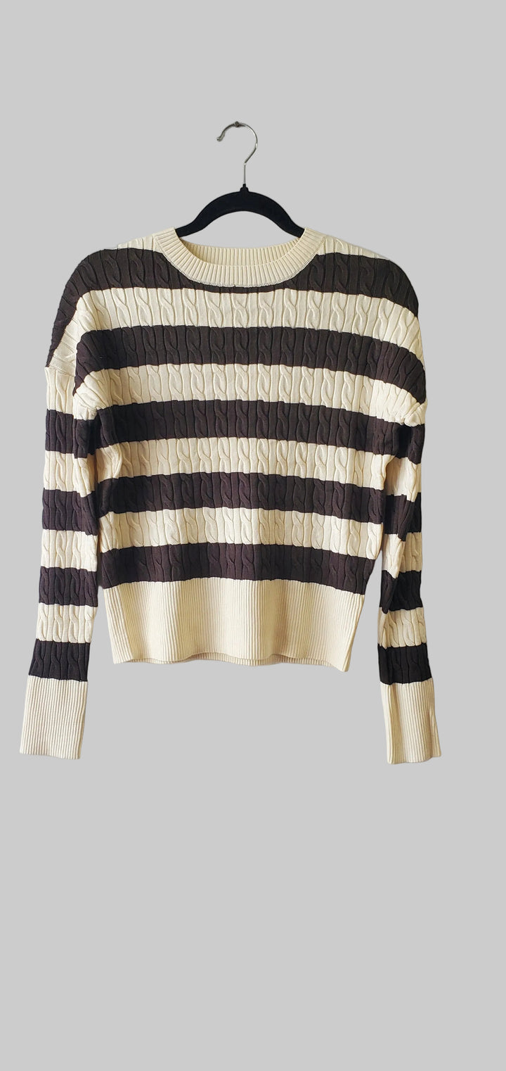 Striped Cable Sweater 178