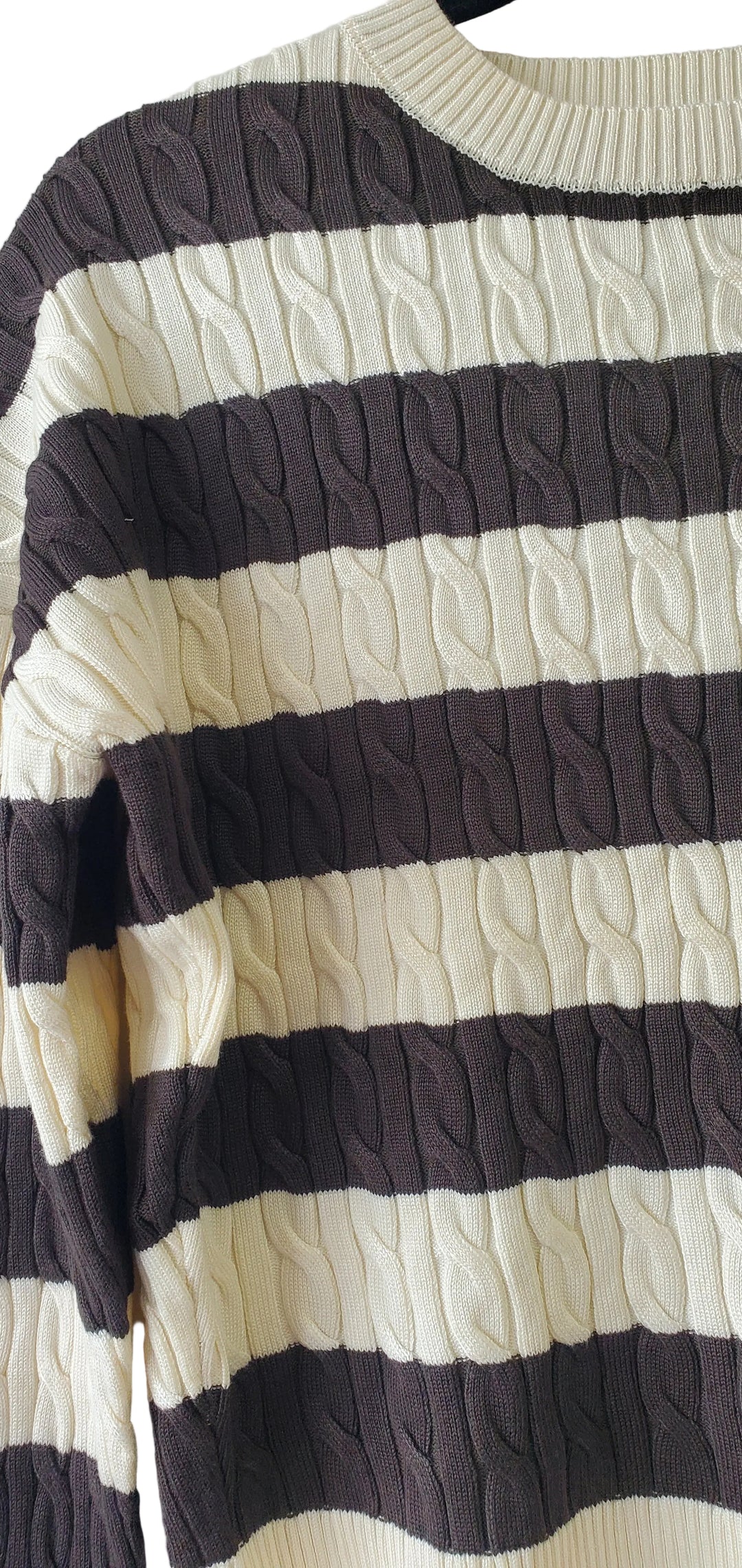 Striped Cable Sweater 178