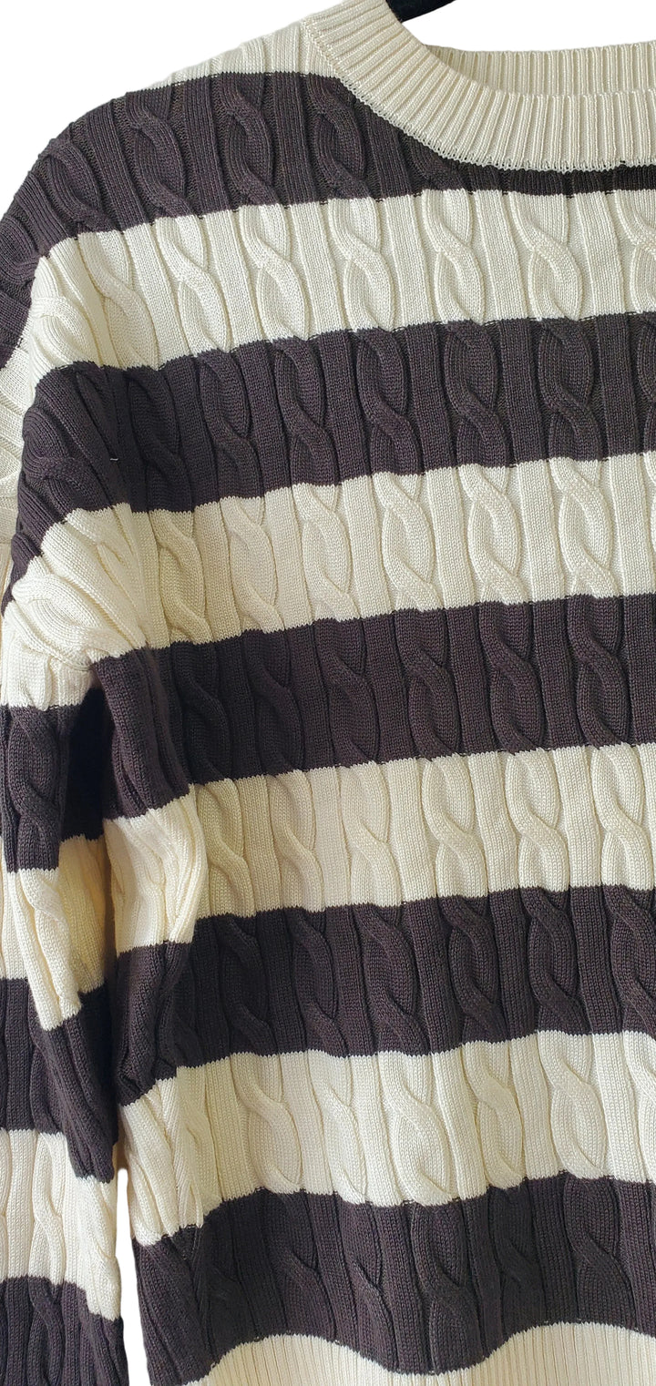 Striped Cable Sweater 178