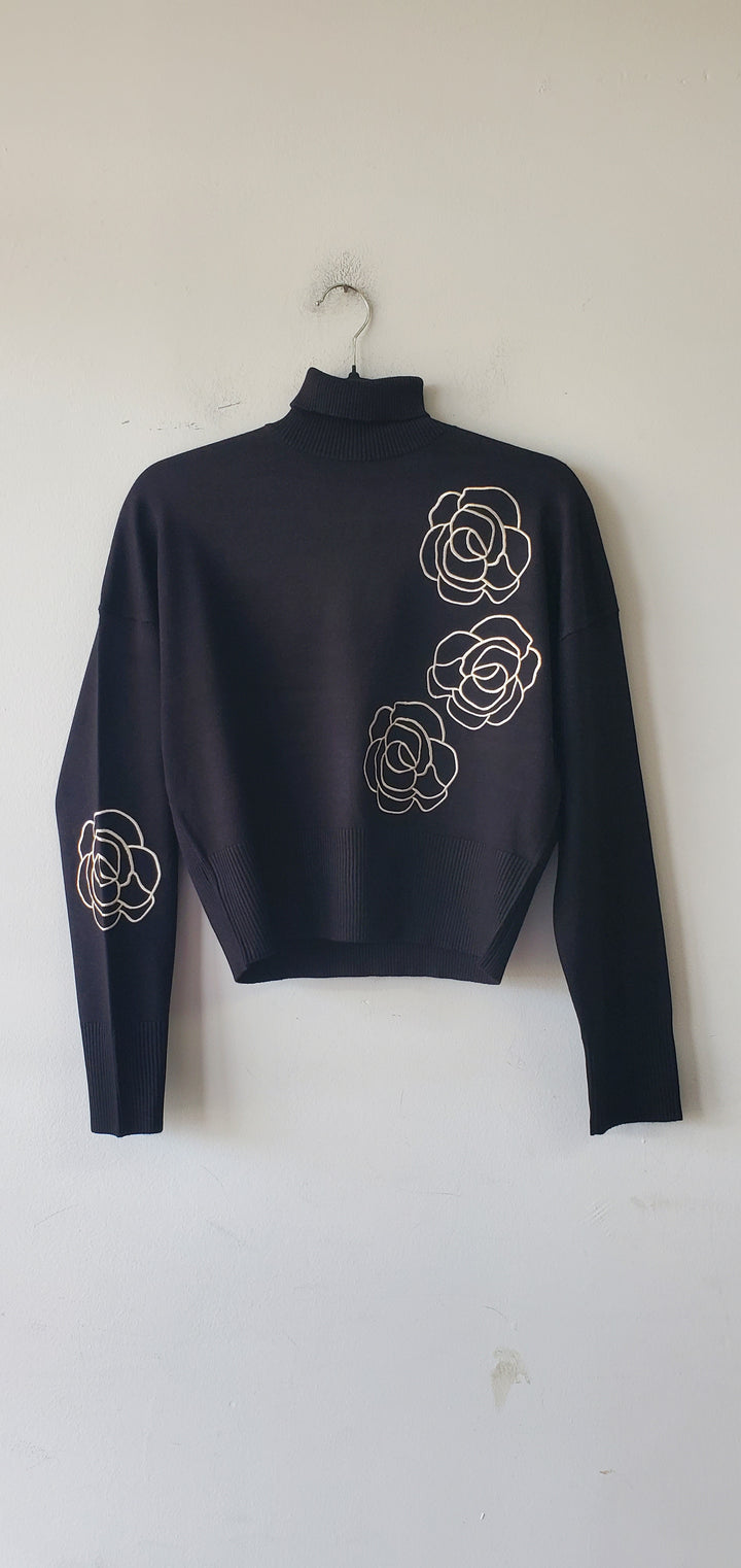 Embroidered Rose Sweater 145