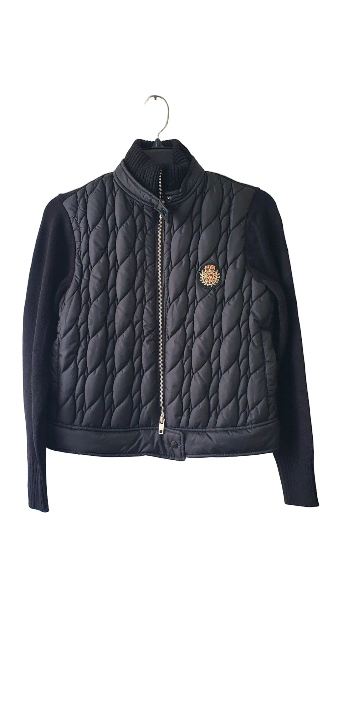 Zip up Knit Quilt Sweater 344