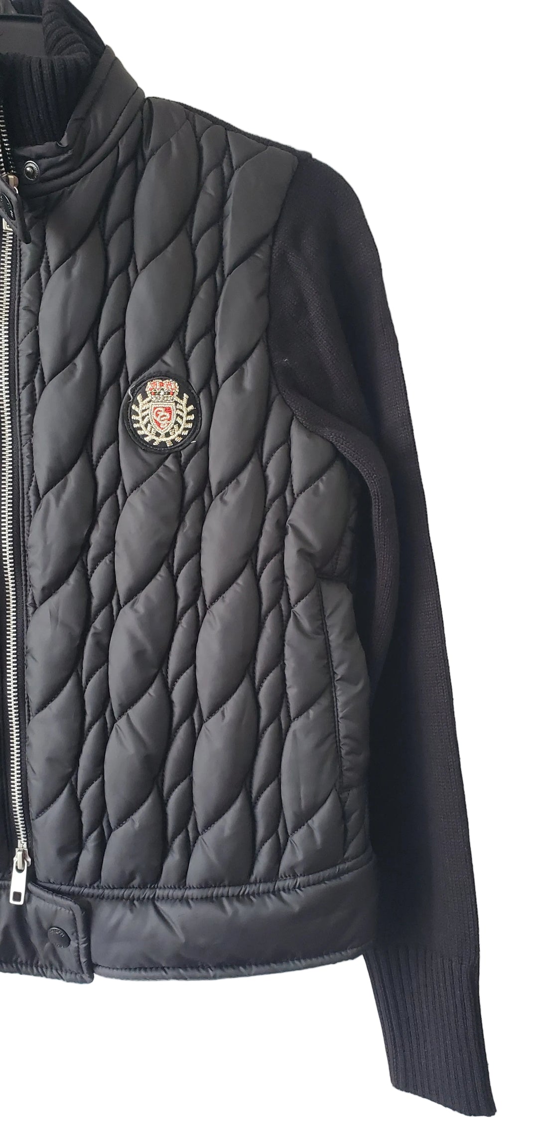 Zip up Knit Quilt Sweater 344