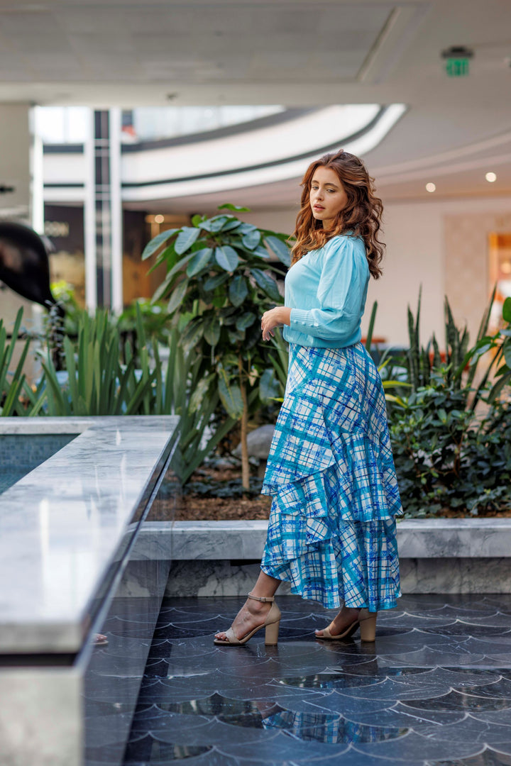 Plaid Ruffle Skirt 025