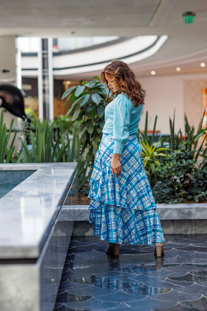 Plaid Ruffle Skirt 025