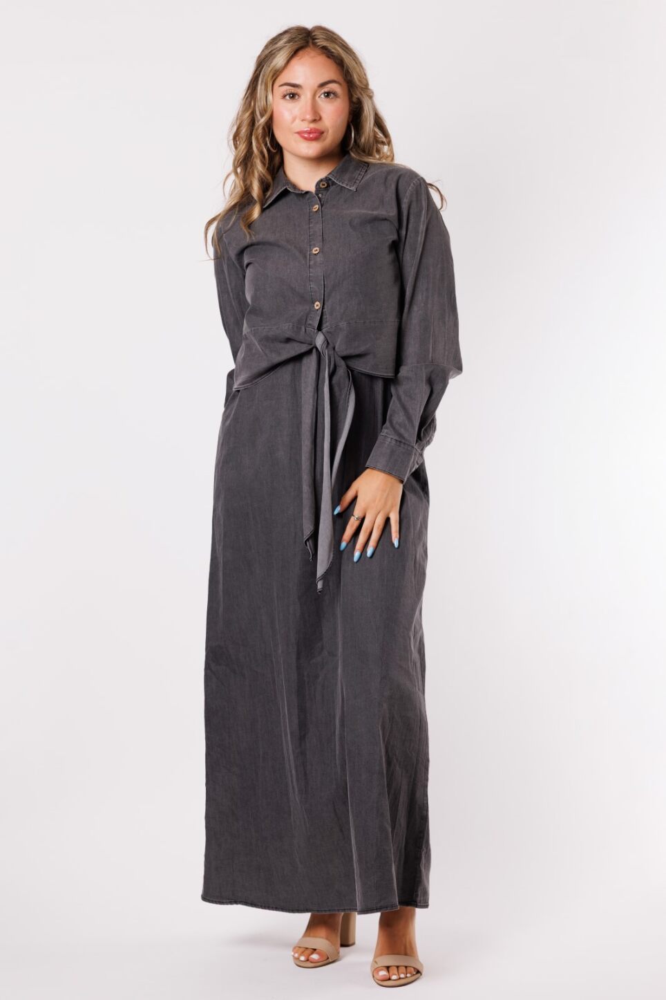 black acid wash dress Black Acid Washed Ribbed Maternity Midi Tank Dress PinkBlush