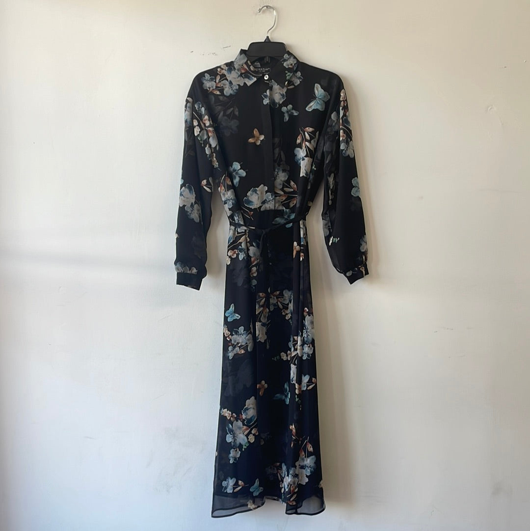 Black Floral Printed Dress 337
