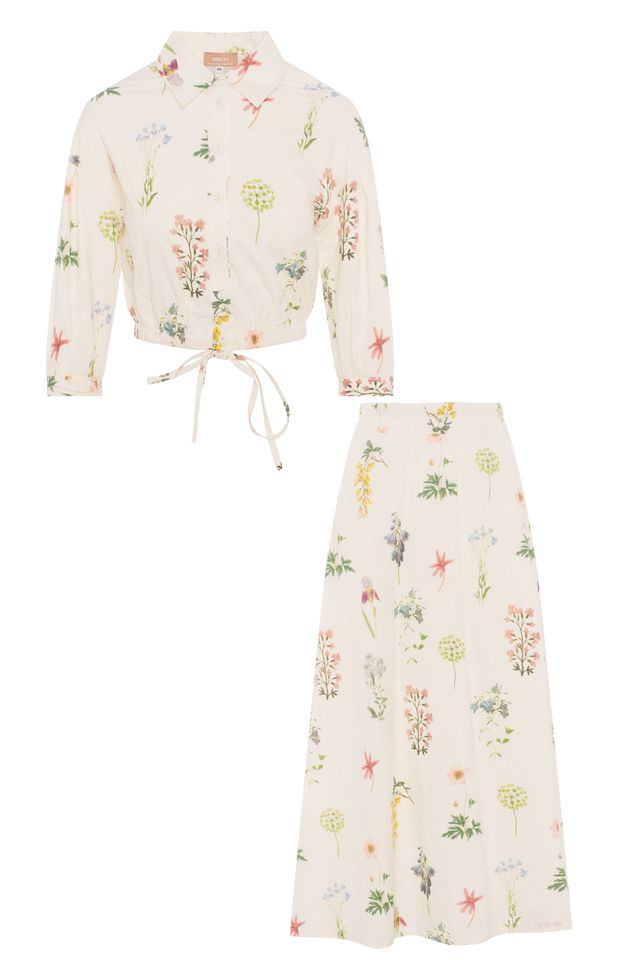 Cream Printed 2pc set 2028