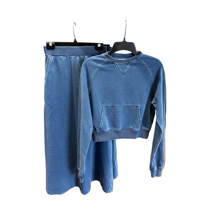 Denim Y Shirt/ Skirt Set