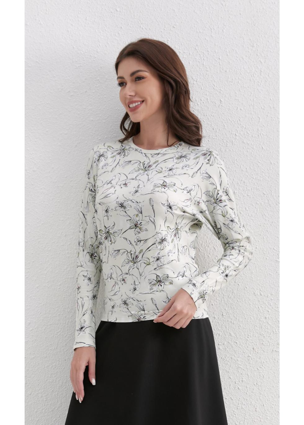 Crew Printed Dolman 342