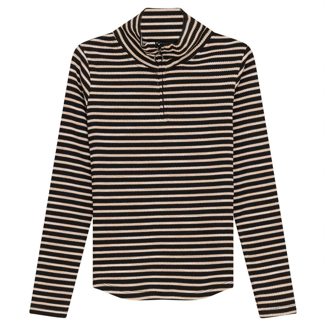 Waffle Knit Zip Top 083