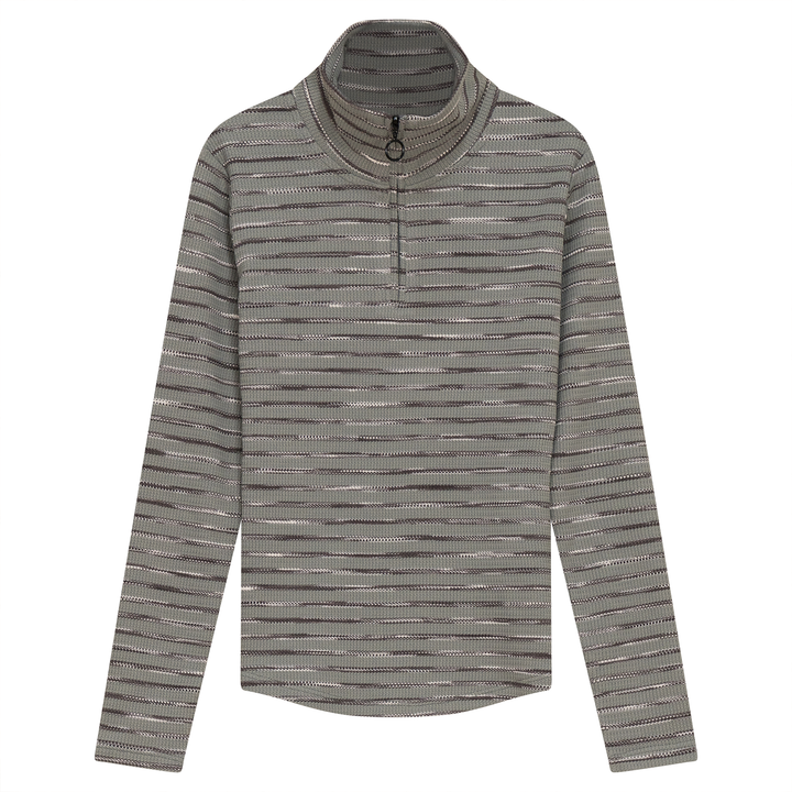 Waffle Knit Zip Top 083