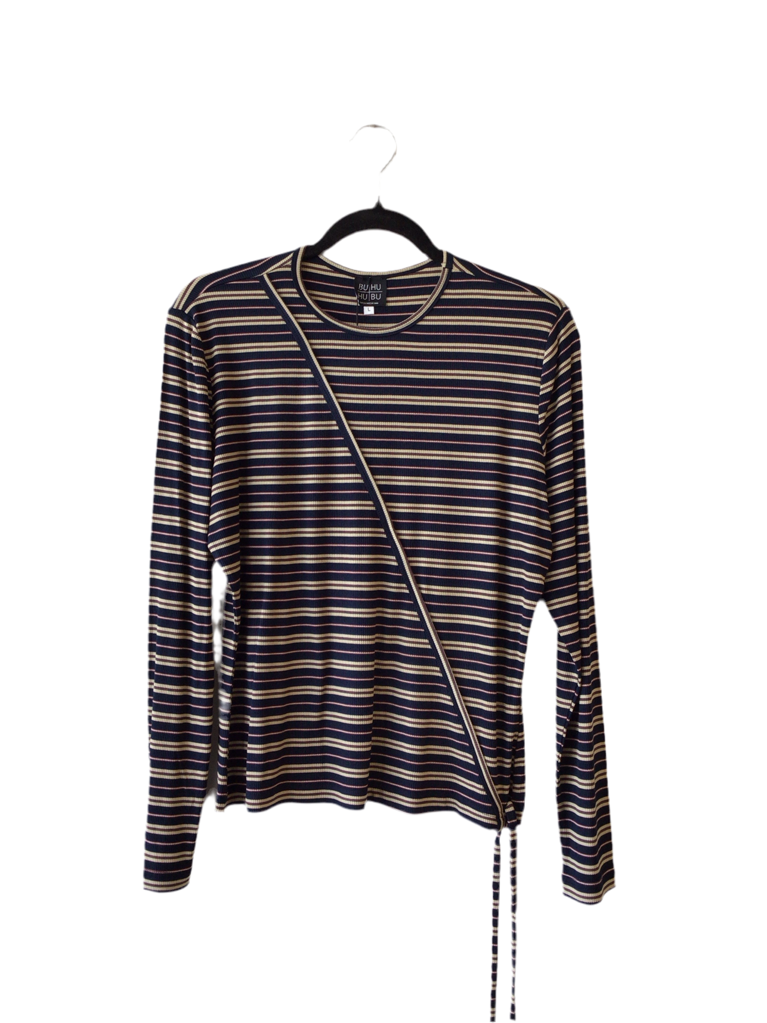 Striped Wrap Tee 481