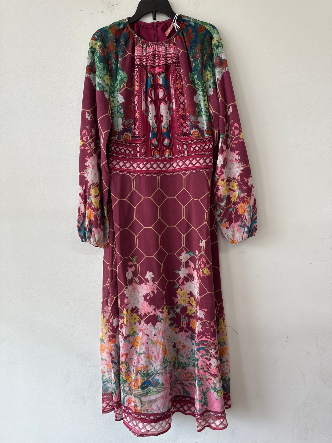 Chiffon Printed Waisted Maxi Dress