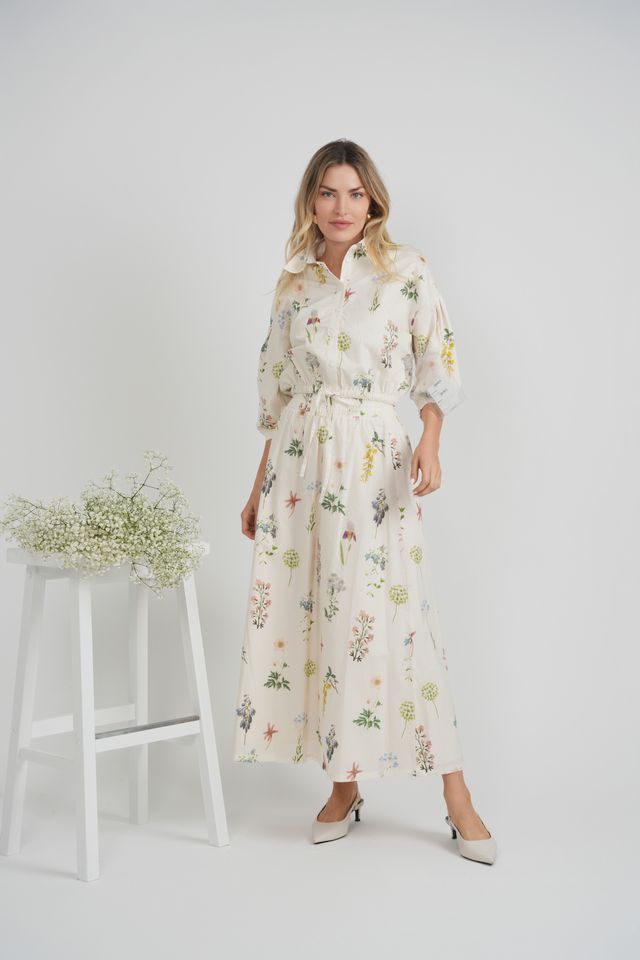 Cream Printed 2pc set 2028