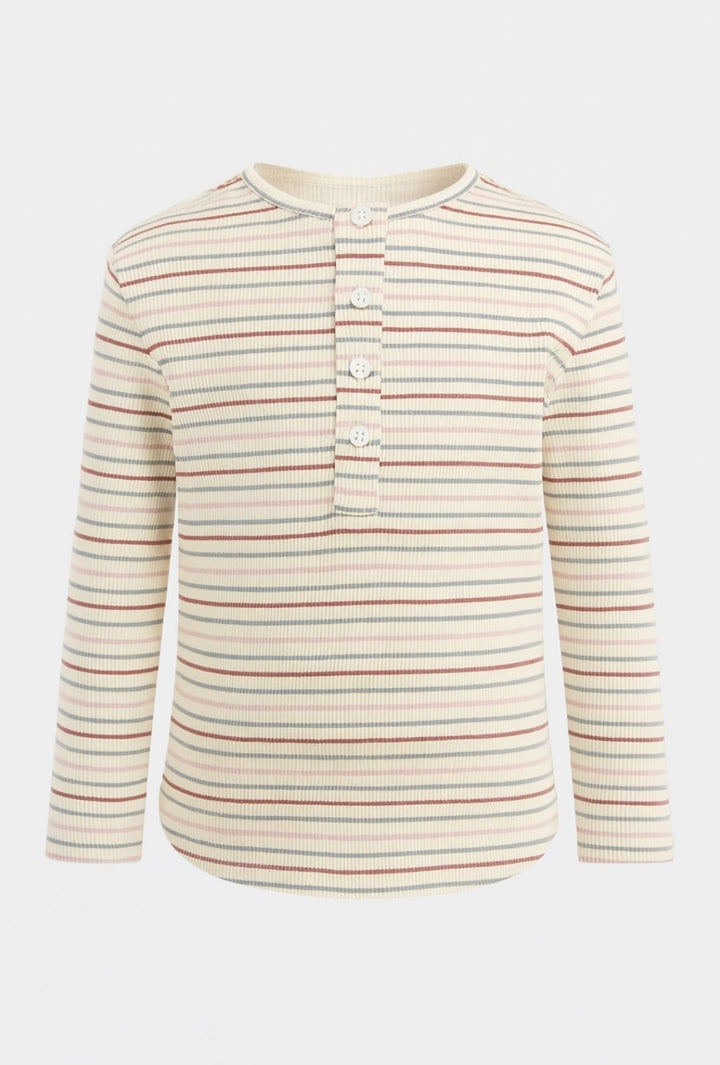 Henley Striped Tee by Gold Thread