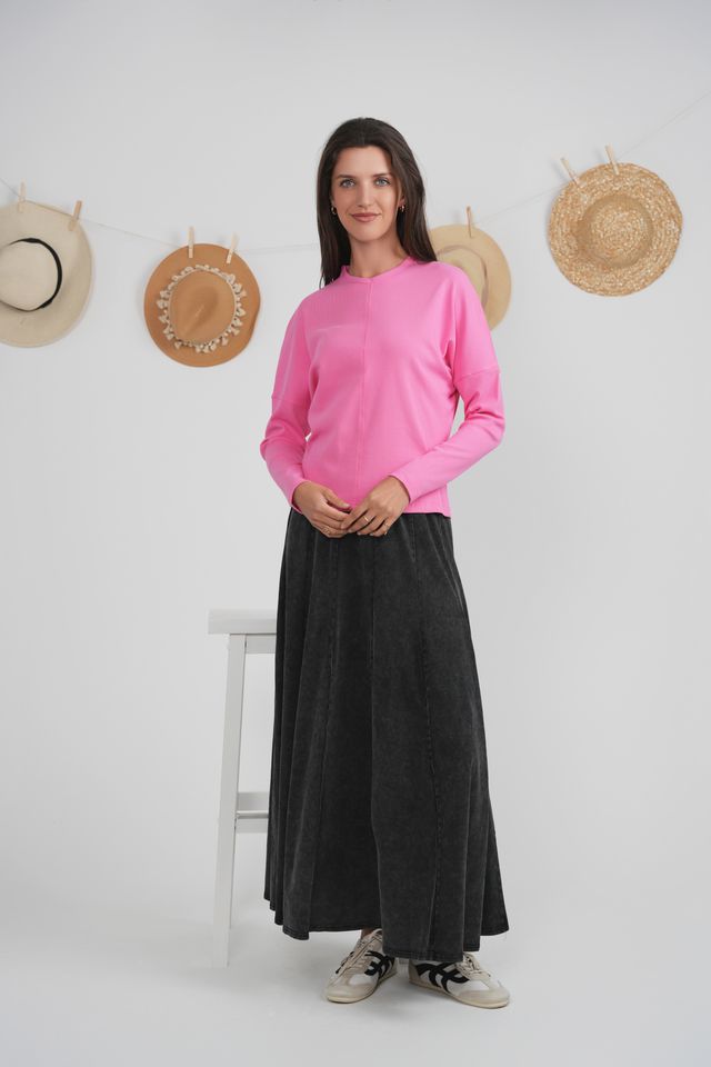 Ribbed V Neck Tee by Positive 2092