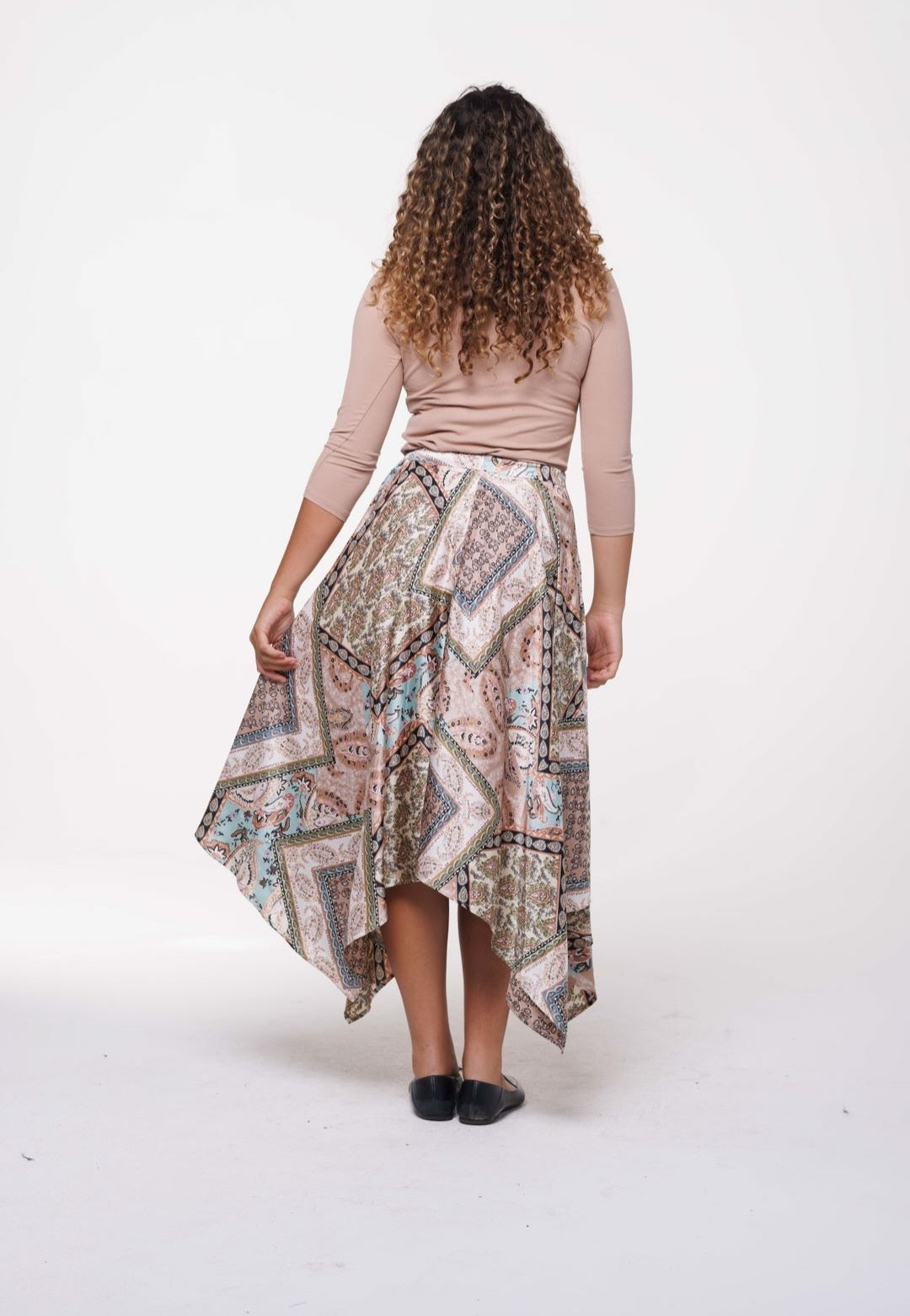 Bandana Print Asymmetrical Skirt 007