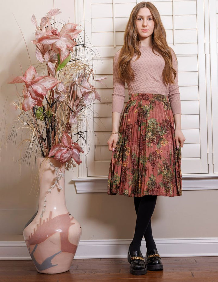 Blush Floral Flair Skirt 107