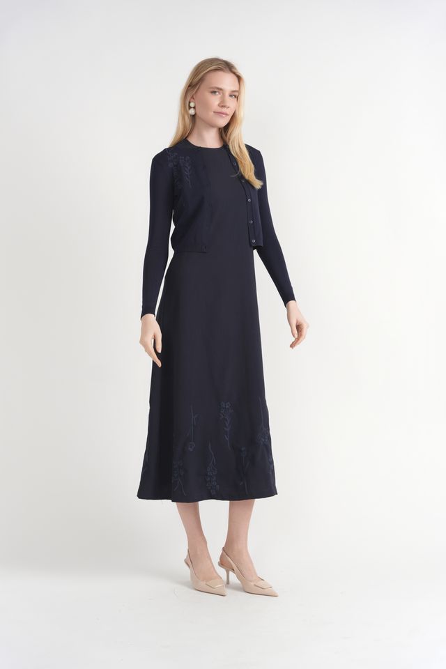 Dark Navy Cardigan Jumper Set 164