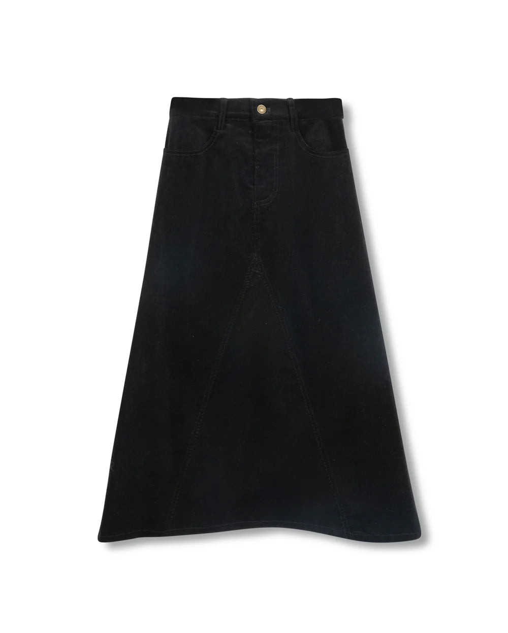 Faint Corduroy Fringe Hem Skirt