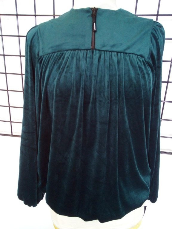 Teal Velour Top M-7229
