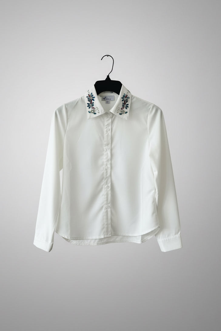 Rhinestone Collar Blouse 5083