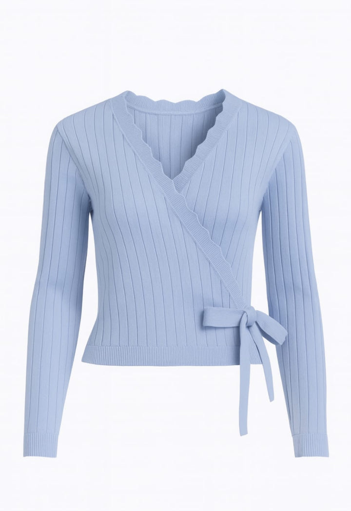 Light Blue Wrap Top Jumper Dress Fc-19AB