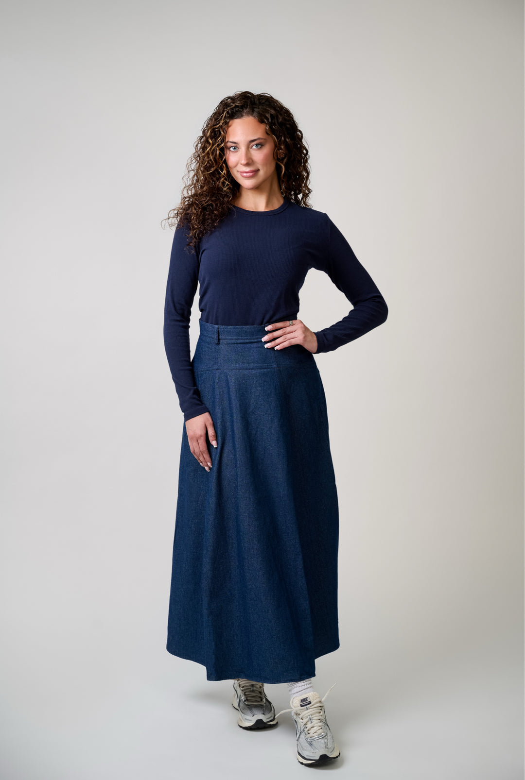 Drop Waist Circle Skirt Denim  2002