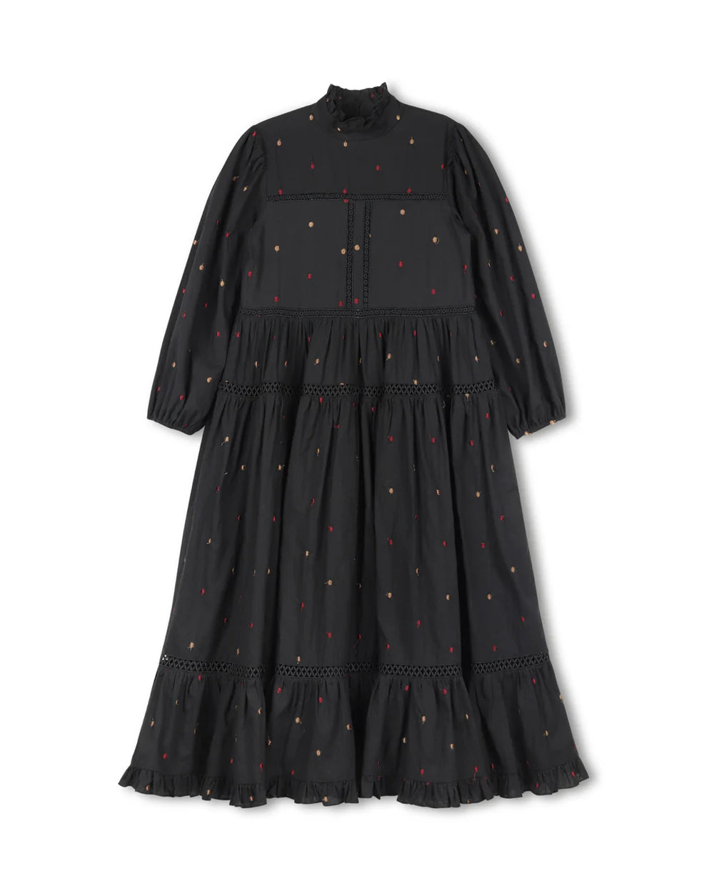 Embroided Polka Dot Lace Dress