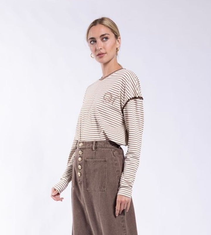 Striped Cropped Tee 590