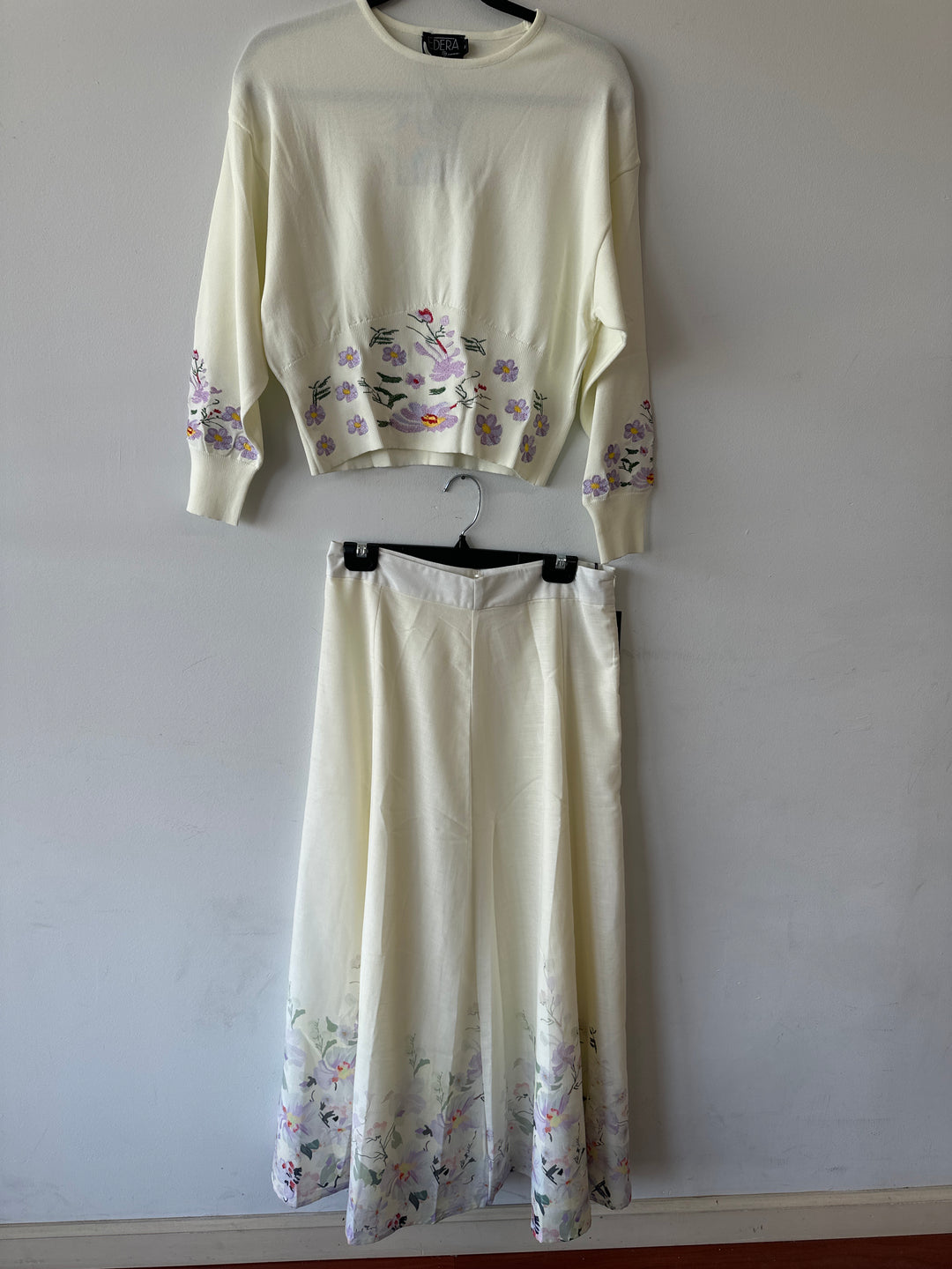 Knit Top Linen Skirt Set 323/321