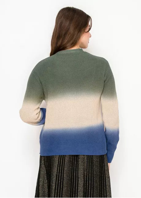 Dip dye v neck cardigan 4471