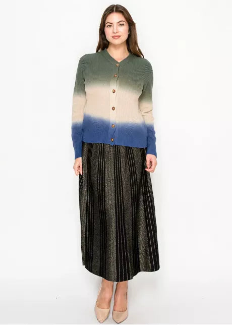 Dip dye v neck cardigan 4471