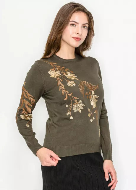 Olive with Floral Embroidery 5106