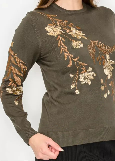 Olive with Floral Embroidery 5106