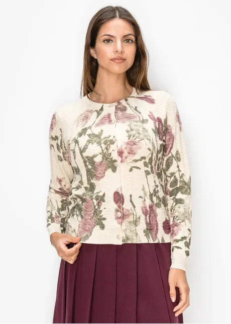 Floral Textured Cardigan 5344