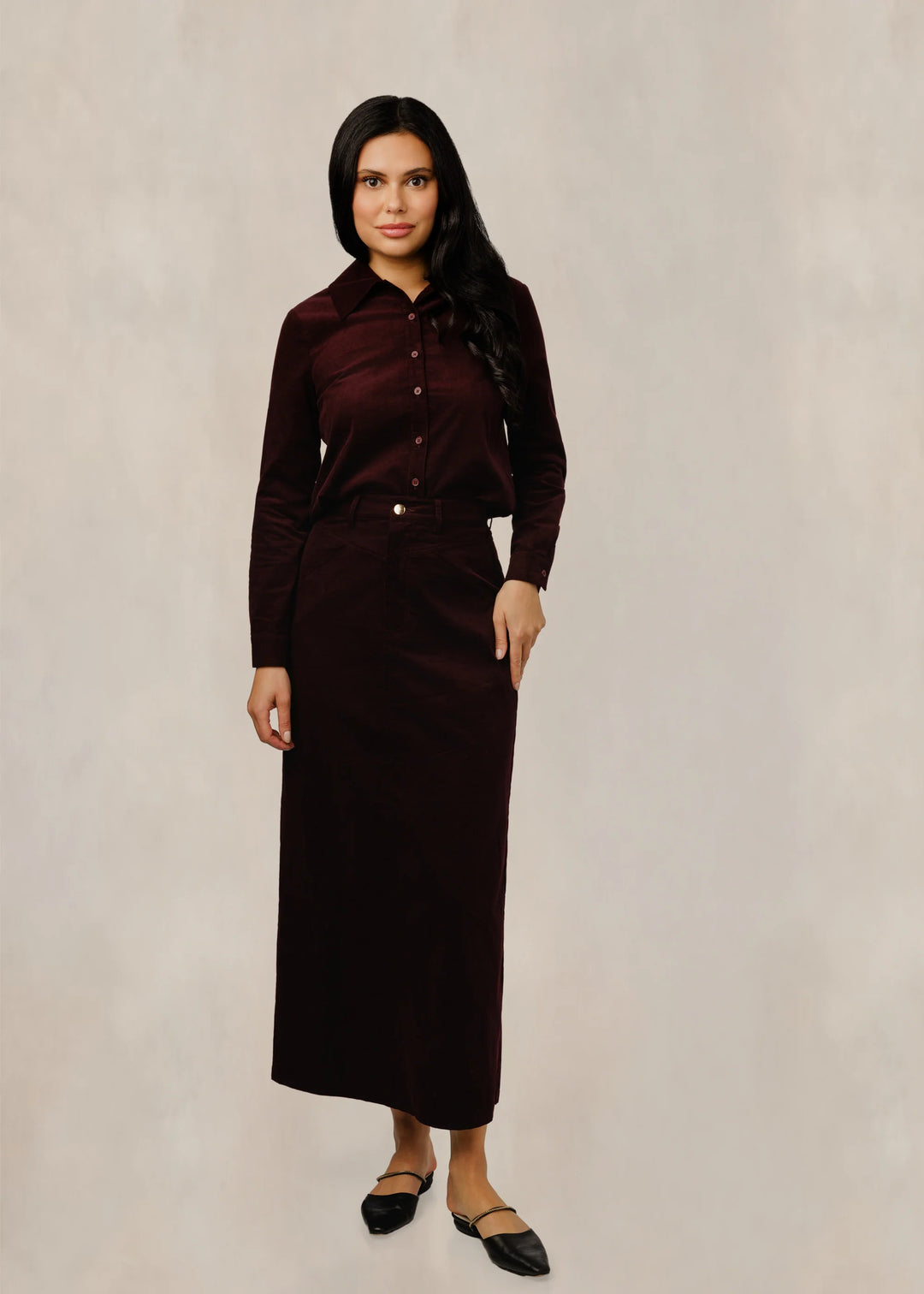 Maroon Cropped Button Down Jacket 374