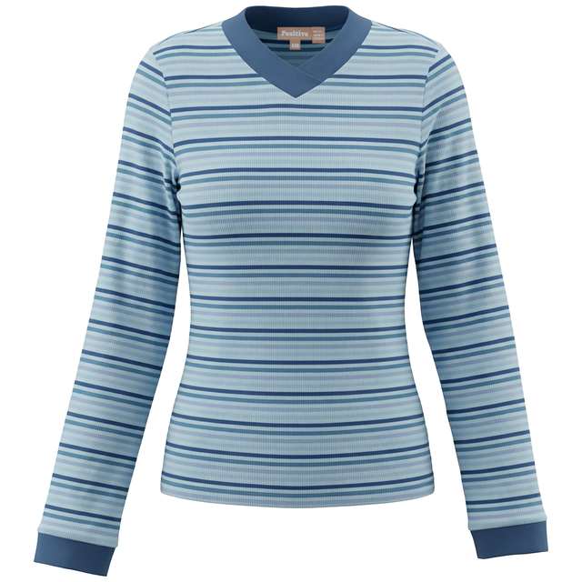 Striped V Neck Tee 2033