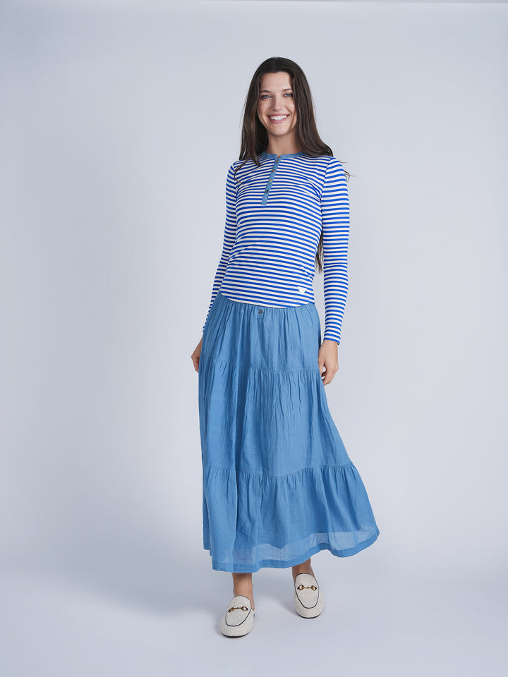 FYI Striped Henley Tee