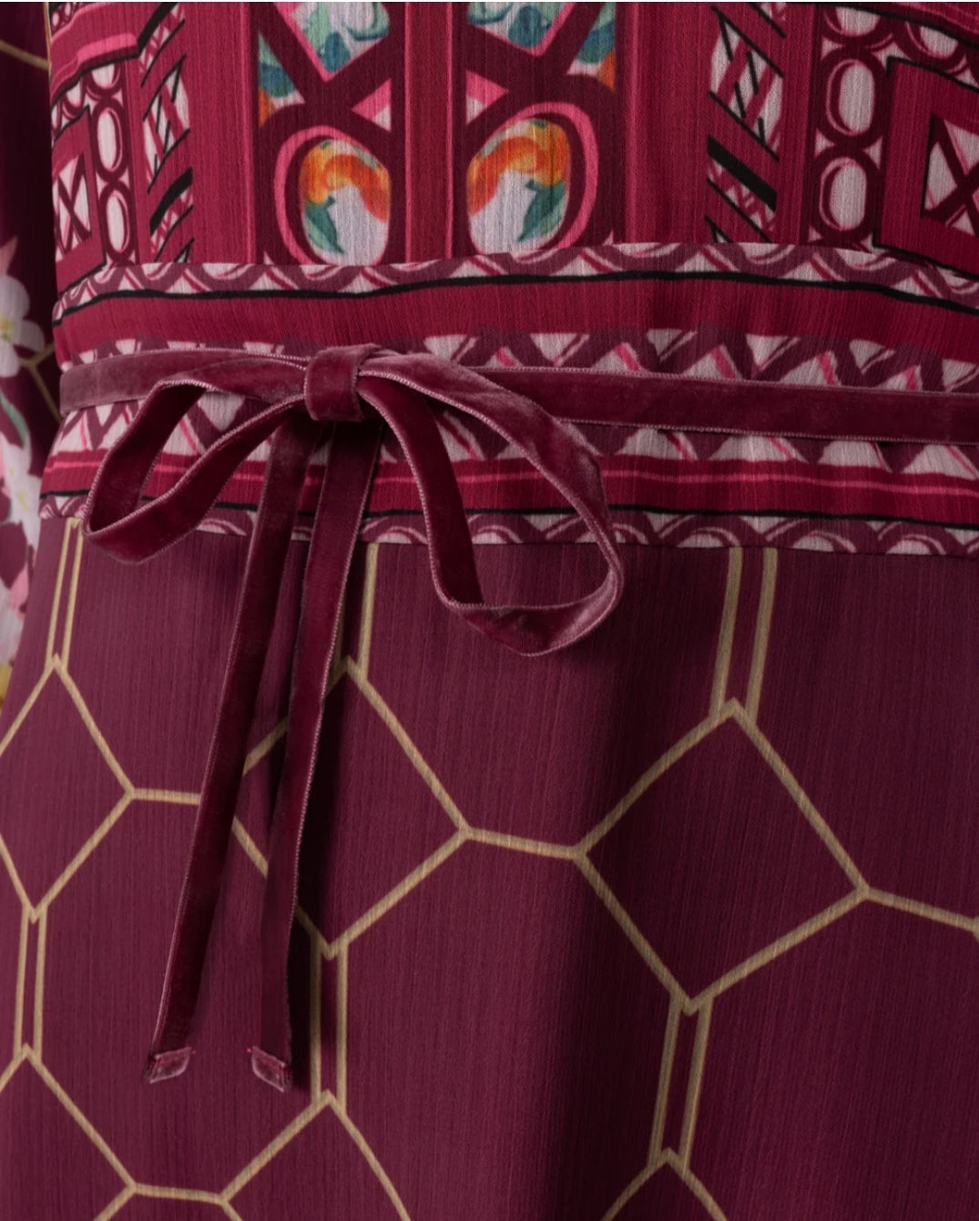 Chiffon Printed Waisted Maxi Dress