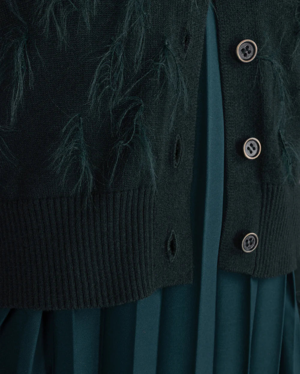 Pleated Flowy Jumper w/ Cardigan