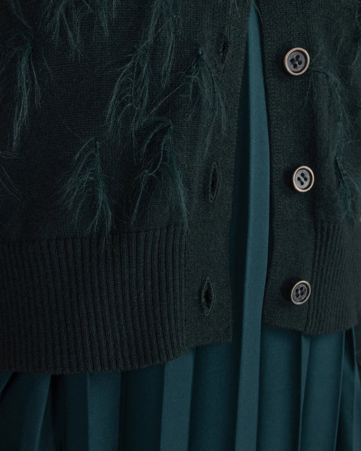 Pleated Flowy Jumper w/ Cardigan