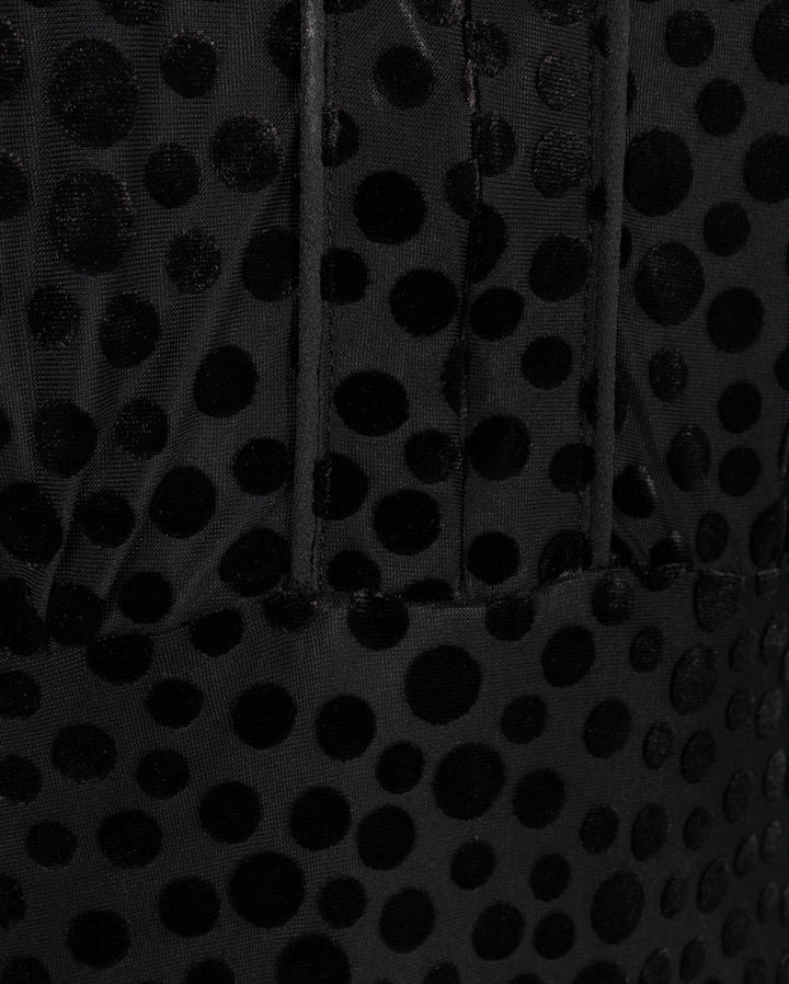 Velour Polka Dot Piped Dress