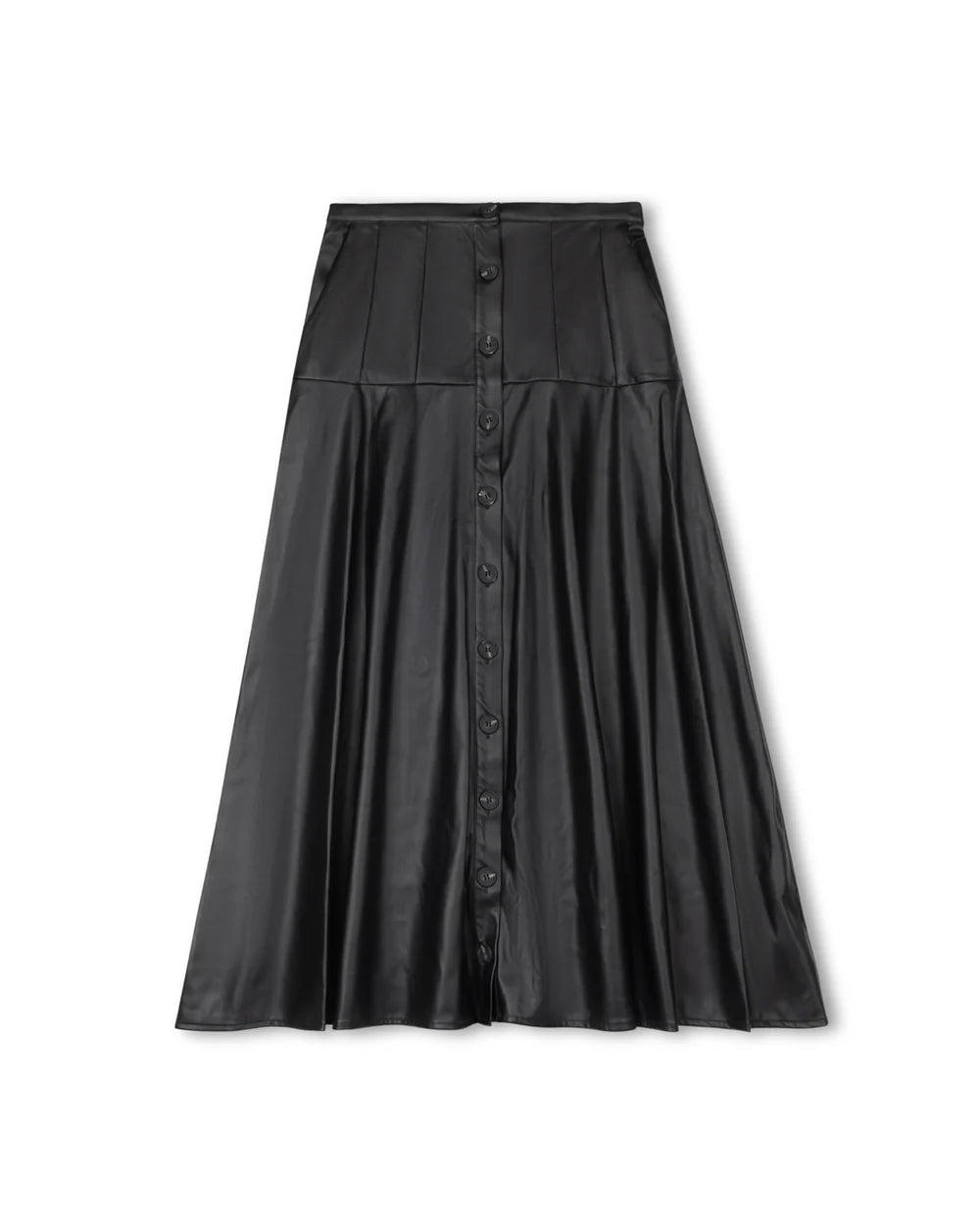 Cinca Leather Yolk Panel Skirt