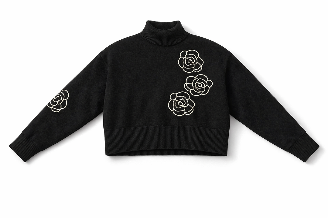 Embroidered Rose Sweater 145