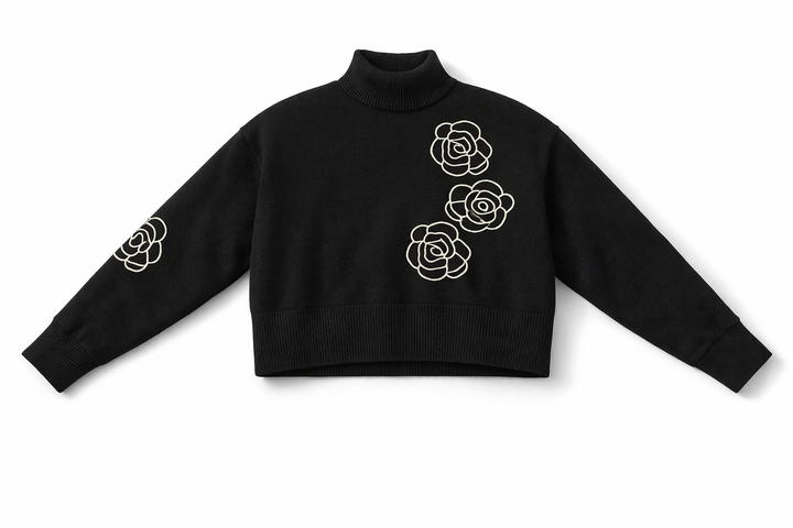 Embroidered Rose Sweater 145