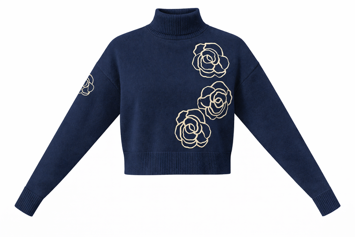 Embroidered Rose Sweater 145