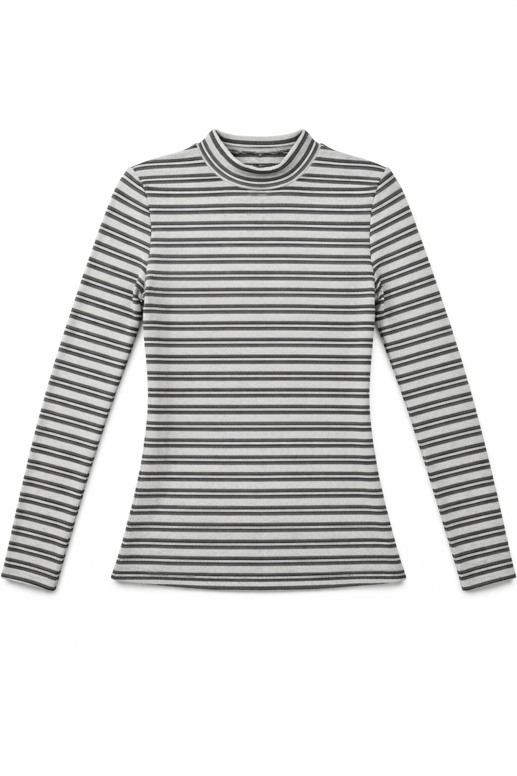 Stripped Mock Neck Tee by Riff